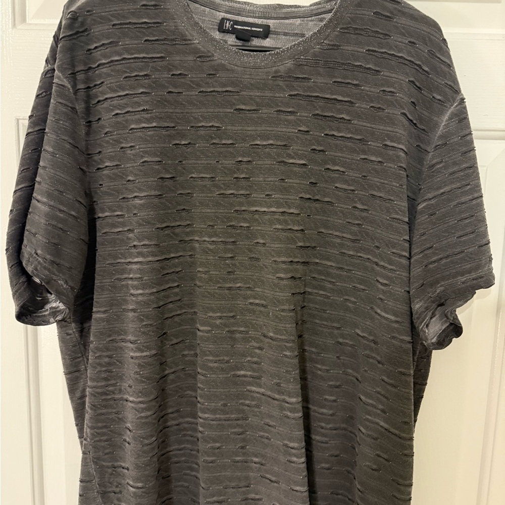 INC International Concepts Charcoal Textured Tee